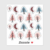 Roze Cookie Vorm Kerstboom Sticker Set (Vel)