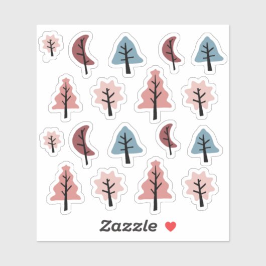 Roze Cookie Vorm Kerstboom Sticker Set (Vel)