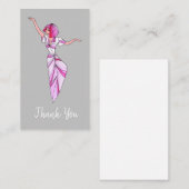 Roze coole danseres meisje met roze haar notitiekaartje (Voorkant / Achterkant)