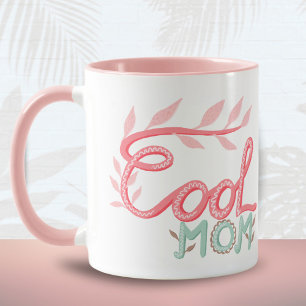 Roze Coole Moeder Hand Lettering Moederdag  Mok
