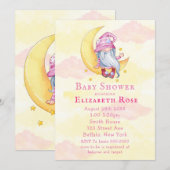 Roze coole muis over de cloud, douche-uitvindingen (Voorkant / Achterkant)