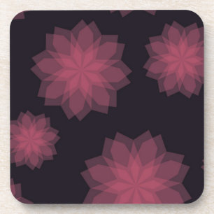 Roze, coole, trendy, moderne bloemabstractie bier onderzetter