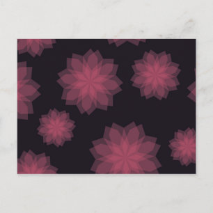 Roze, coole, trendy, moderne bloemabstractie briefkaart