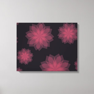 Roze, coole, trendy, moderne bloemabstractie canvas afdruk