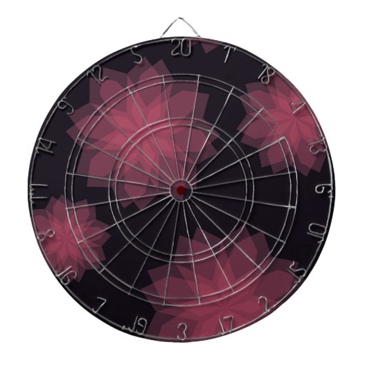 Roze, coole, trendy, moderne bloemabstractie dartbord (Voorkant)