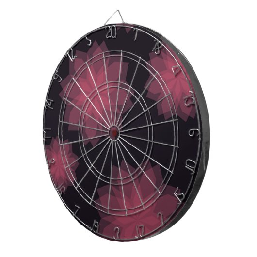 Roze, coole, trendy, moderne bloemabstractie dartbord (Voorkant Rechts)