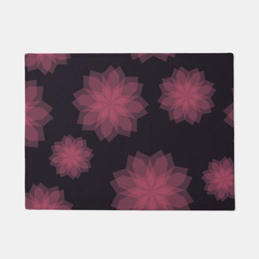 Roze, coole, trendy, moderne bloemabstractie deurmat (Voorkant)