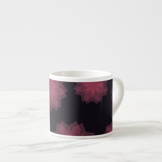 Roze, coole, trendy, moderne bloemabstractie espresso kop (Voorkant rechts)