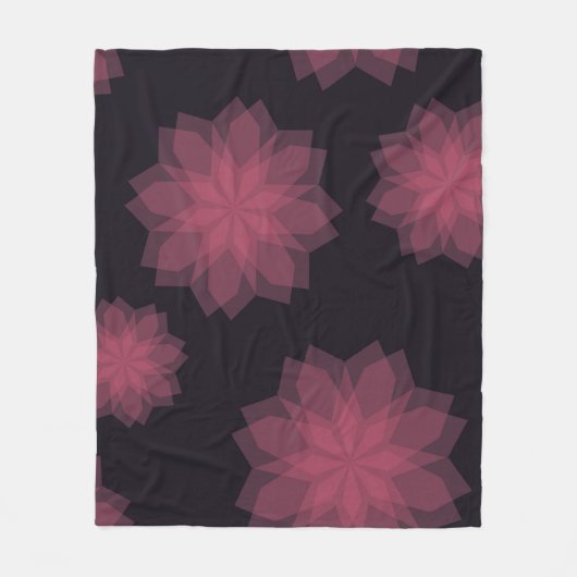 Roze, coole, trendy, moderne bloemabstractie fleece deken (Voorkant)