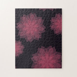 Roze, coole, trendy, moderne bloemabstractie legpuzzel