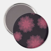 Roze, coole, trendy, moderne bloemabstractie magneet (Voorkant / Achterkant)