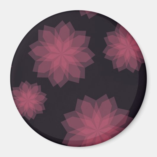 Roze, coole, trendy, moderne bloemabstractie magneet (Voorkant)