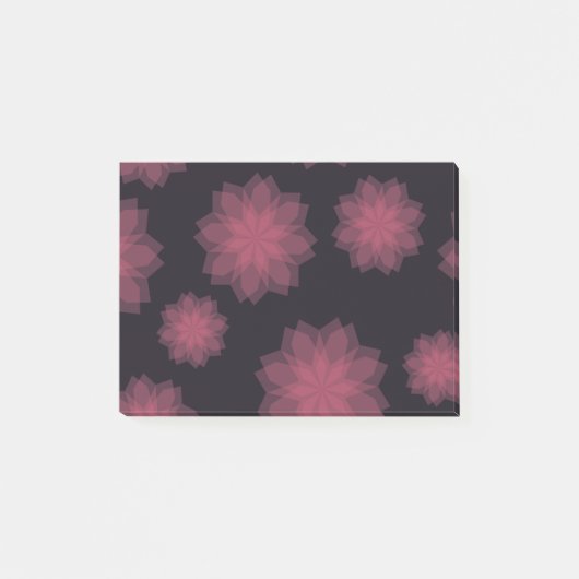 Roze, coole, trendy, moderne bloemabstractie post-it® notes (Voorkant)