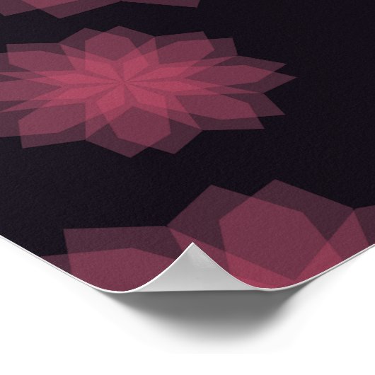 Roze, coole, trendy, moderne bloemabstractie poster (Hoek)