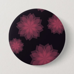 Roze, coole, trendy, moderne bloemabstractie ronde button 7,6 cm