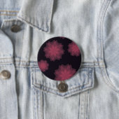 Roze, coole, trendy, moderne bloemabstractie ronde button 7,6 cm (In situ)