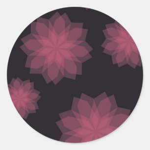 Roze, coole, trendy, moderne bloemabstractie ronde sticker