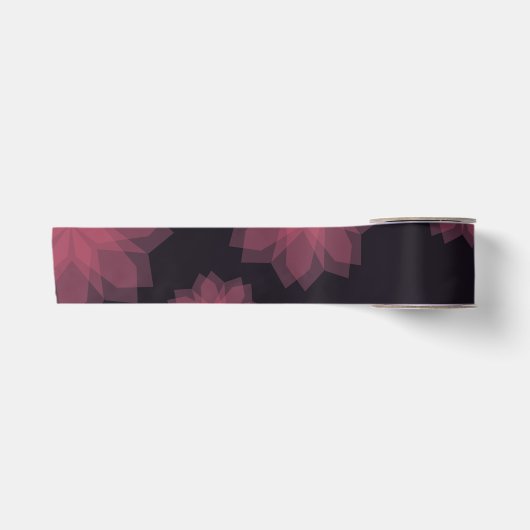 Roze, coole, trendy, moderne bloemabstractie satijnen lint (Voorkant)