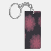 Roze, coole, trendy, moderne bloemabstractie sleutelhanger (Voorkant Links)