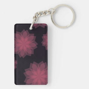 Roze, coole, trendy, moderne bloemabstractie sleutelhanger