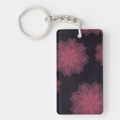 Roze, coole, trendy, moderne bloemabstractie sleutelhanger (Voorkant)