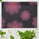 Roze, coole, trendy, moderne bloemabstractie theedoek (Gevouwen)