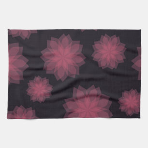 Roze, coole, trendy, moderne bloemabstractie theedoek
