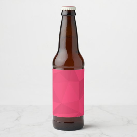 Roze, coole, unieke driehoeksillustratie met drieh bier etiket (Voorkant)