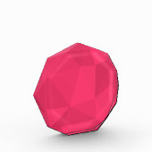 Roze, coole, unieke driehoeksillustratie met drieh fotoblokken (Links)