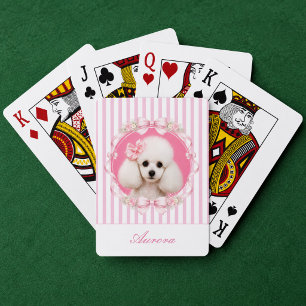 Roze Coquette Aangepaste Foto van Huisdier Hond Pokerkaarten