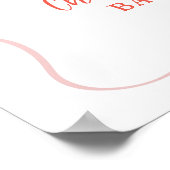 Roze Coquette Aardbei Babyshower Welkom Bord Poster (Hoek)