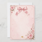 Roze Coquette Afstudeer Uitnodigingsset (Achterkant)