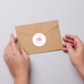 Roze Coquette Afstuderen gepersonaliseerd Ronde Sticker