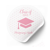 Roze Coquette Afstuderen gepersonaliseerd Ronde Sticker