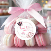 Roze Coquette Afstuderen Verpleegster Dank u Stick Ronde Sticker