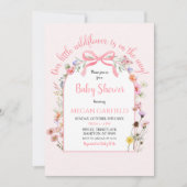 Roze Coquette Arch Spring Wildflower Baby shower Kaart (Voorkant)