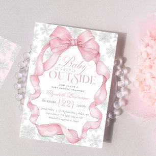 Roze Coquette Baby Het is koud buiten Baby shower Kaart