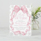 Roze Coquette Baby Het is koud buiten Baby shower Kaart (Staand voorkant)