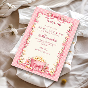 Roze Coquette Baby Shower 'Klaar om te barsten' Kaart
