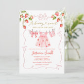 Roze Coquette Babykleding Berry Sweet Baby shower Kaart (Staand voorkant)