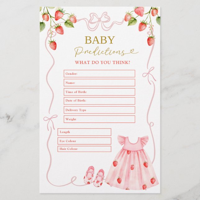 Roze Coquette Babykleren Baby Voorspellingen  (Voorkant)