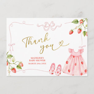 Roze Coquette Babykleren Bes Thank You Kaart