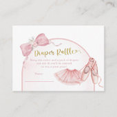Roze Coquette Ballerina Baby shower Luier Raffle Informatiekaartje (Voorkant)
