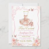 Roze Coquette Ballerina Tutu Floral Baby shower Kaart (Voorkant)