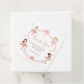 Roze Coquette Ballerina Verjaardag Party Square Bedankjes Labels (In situ)