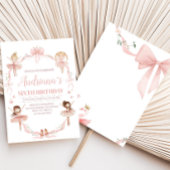 Roze Coquette Ballerina Verjaardagsfeest Kaart