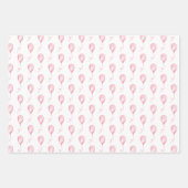 roze coquette ballon meisje verjaardag inpakpapier vel (Voorkant 2)