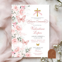 Roze Coquette Bloem Butterfly Eerste Communie