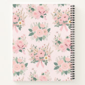 Roze Coquette Bloemen Bogen Esthetische Bloem Notitieboek (Achterkant)