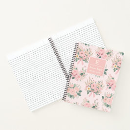 Roze Coquette Bloemen Bogen Esthetische Bloem Notitieboek